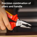 DELI πένσα ίσια ηλεκτρολόγου DL512007, μόνωση VDE 1000V, 18cm - Image 3