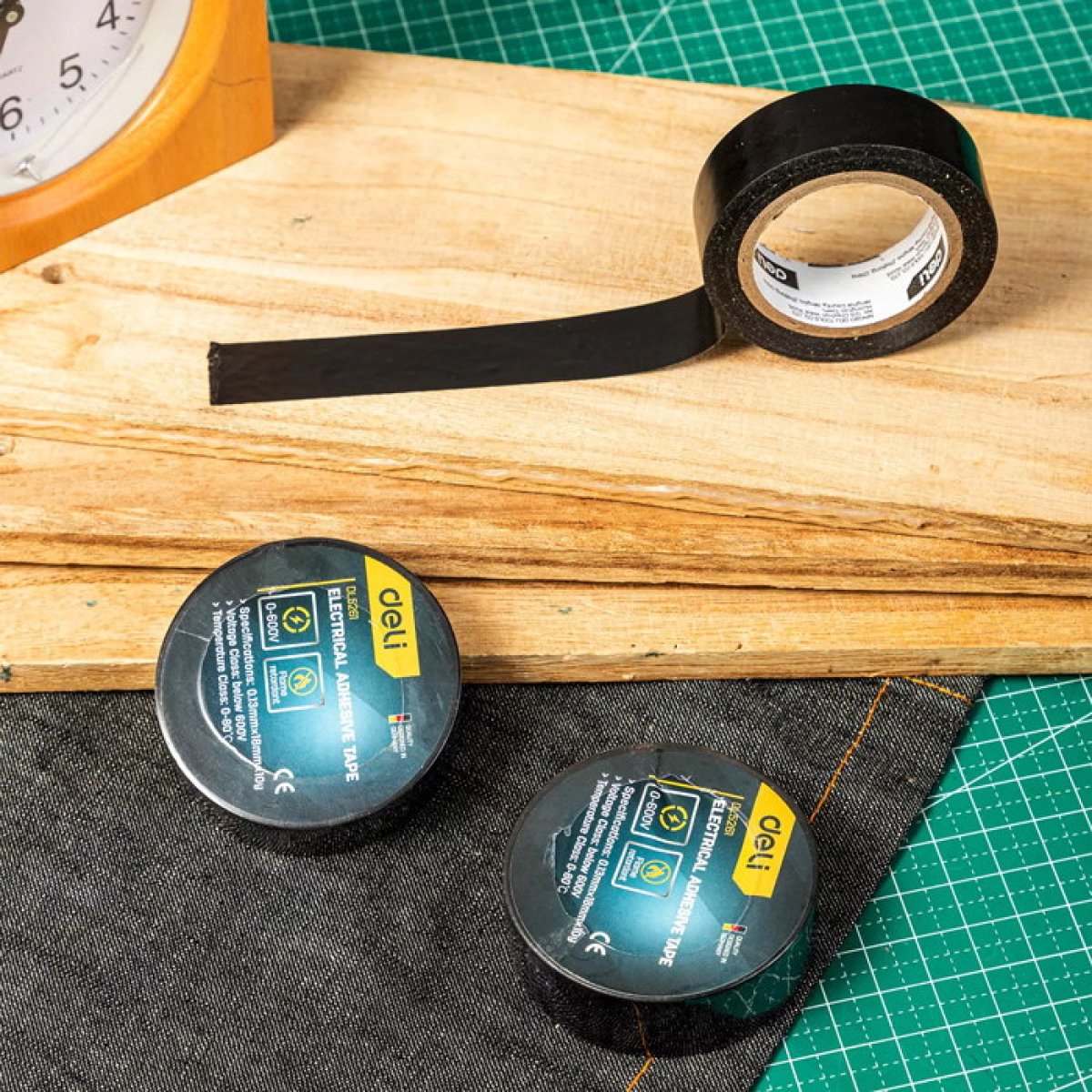 DELI μονωτική ταινία υψηλής αντοχής DL5261, 18mm x 9.15m, μαύρη - Image 2