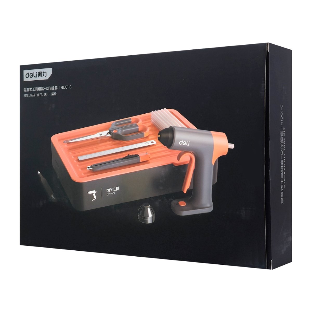 DELI σετ εργαλείων με πιστόλι θερμοκόλλησης H1001-C, 7τμχ - Image 5