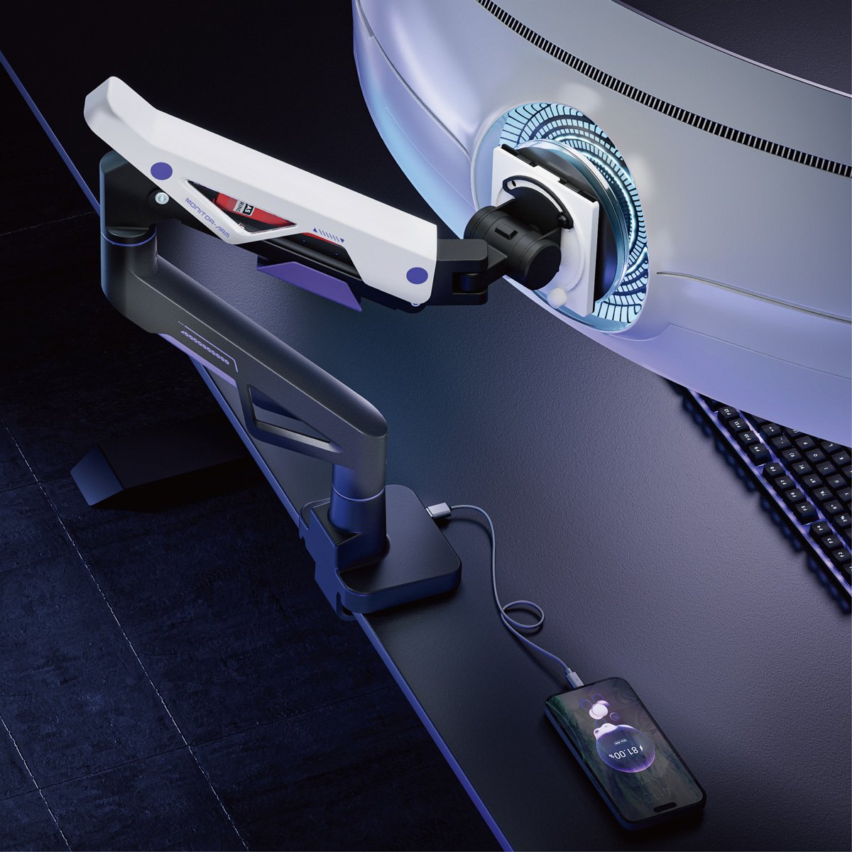 BRATECK gaming βάση γραφείου οθόνης LDT95-C012UC, 24-57", έως 30kg, heavy duty - Image 2