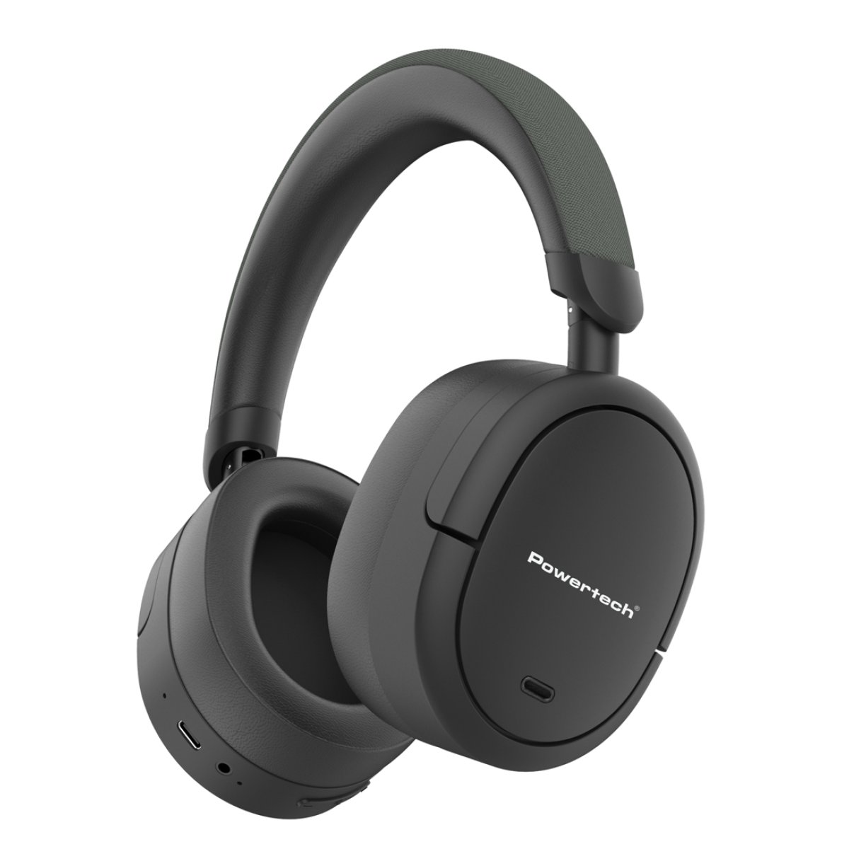 POWERTECH headphones PT-1462, ενσύρματα & ασύρματα, ANC & ENC, 40mm, 300mAh, μαύρα - Image 1