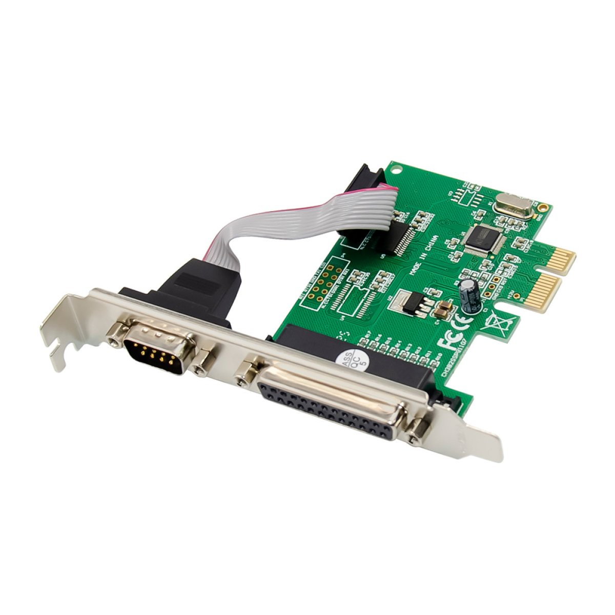 ST39 POWERTECH κάρτα επέκτασης PCIe σε serial & parallel ST39, WCH CH382L - Image 1