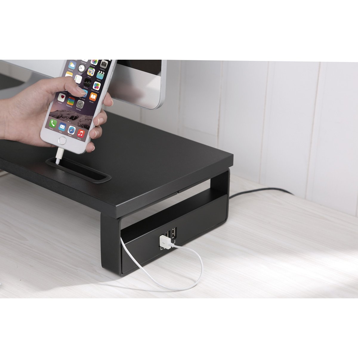 BRATECK επιτραπέζια βάση για οθόνη/laptop STB-118 με 3x USB θύρες, 17-32", έως 20kg, μαύρη - Image 3