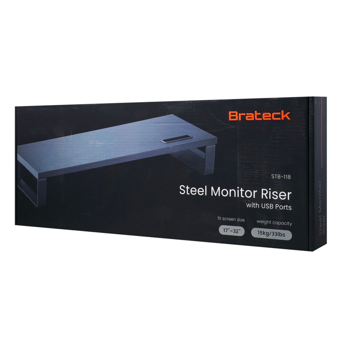BRATECK επιτραπέζια βάση για οθόνη/laptop STB-118 με 3x USB θύρες, 17-32", έως 20kg, μαύρη - Image 8