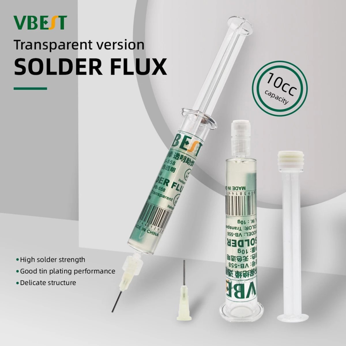 VB-558-3 BEST flux πάστα συγκόλλησης VB-558, 10cc, διάφανη - Image 4