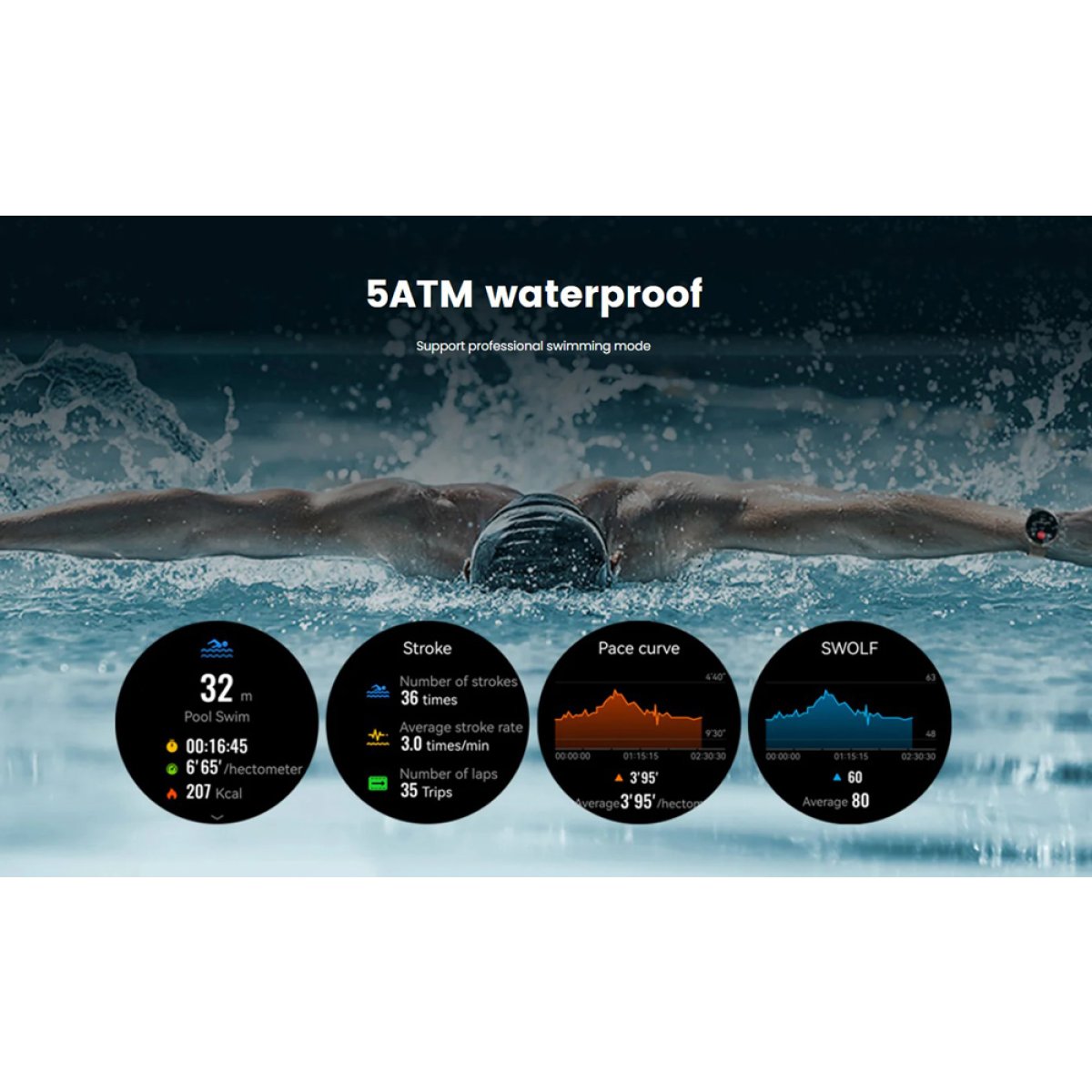 MIBRO smartwatch Lite 3 Pro με 2x λουράκια, heart rate, 1.32" AMOLED, GPS, 5 ATM, μαύρο/πράσινο - Image 9