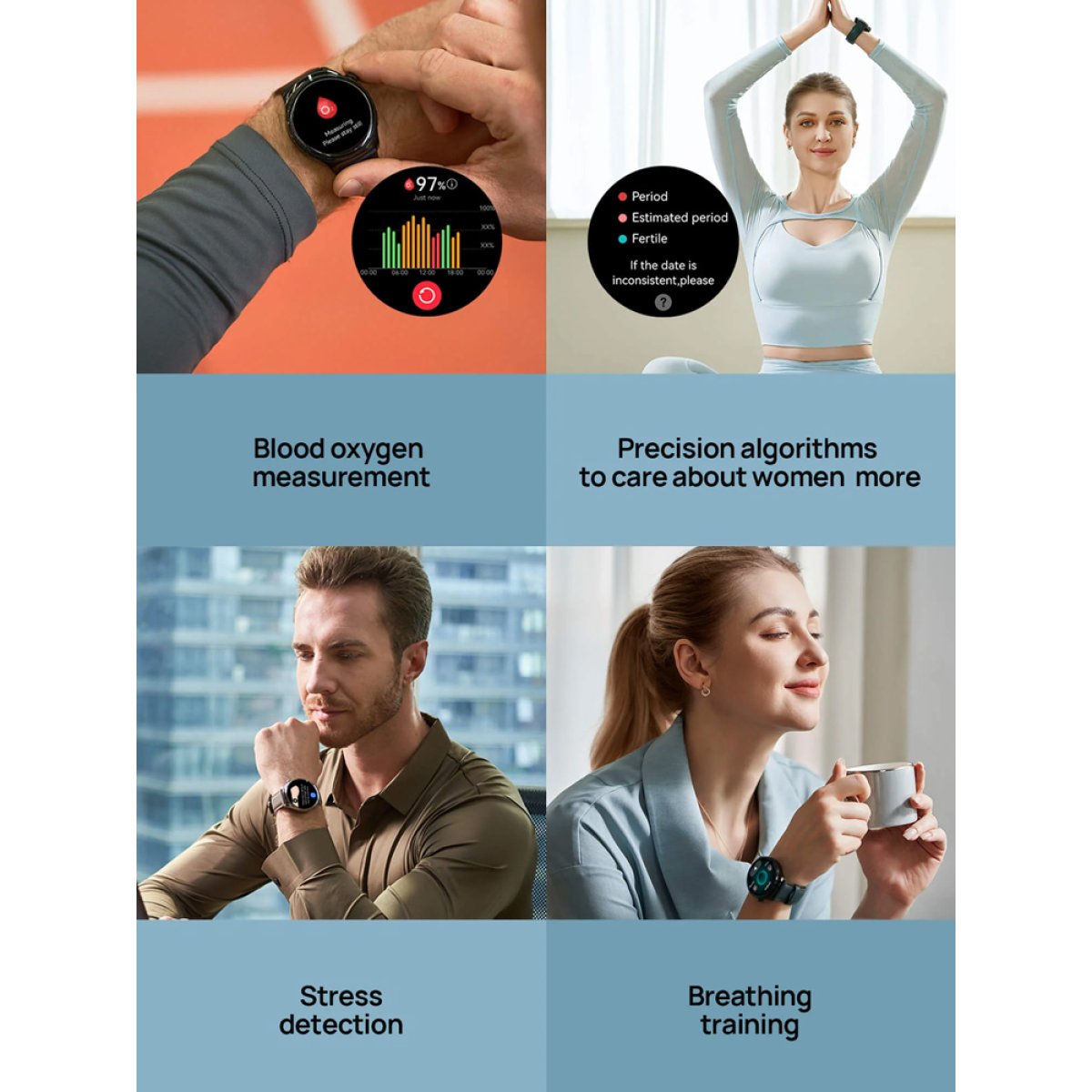 MIBRO smartwatch Lite 3 Pro με 2x λουράκια, heart rate, 1.32" AMOLED, GPS, 5 ATM, μαύρο/πράσινο - Image 11