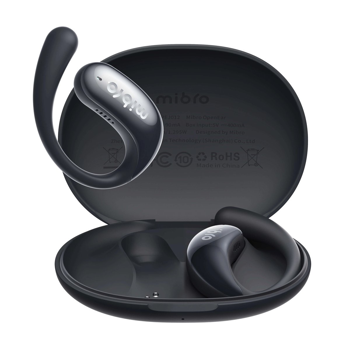 MIBRO earphones με θήκη φόρτισης OpenEar, OWS, ENC, 45/400mAh, μαύρα - Image 1